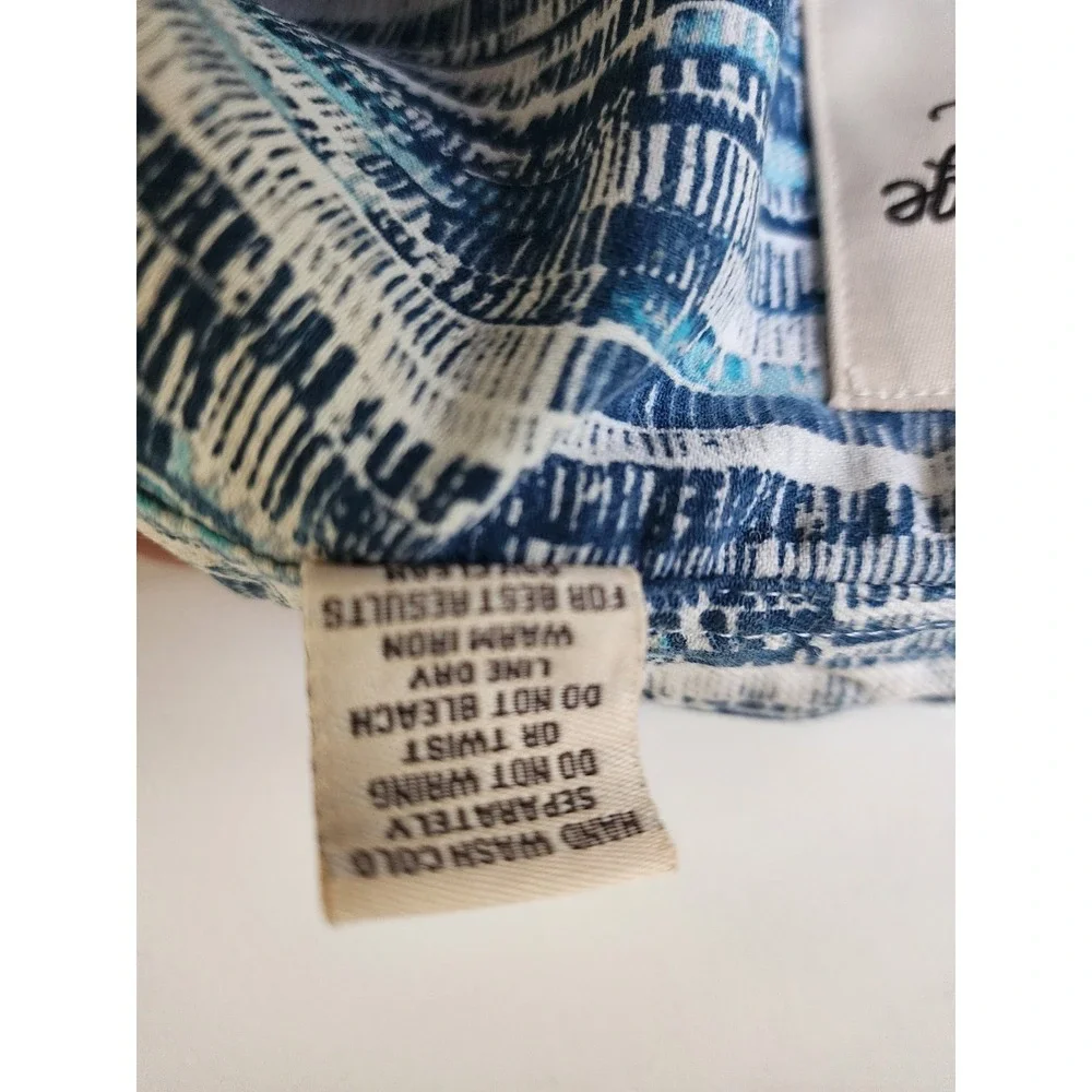 Vintage Silk Circa 1969 Hawaiian Camp Shirt Men XL Blue Abstract Striped 100%...